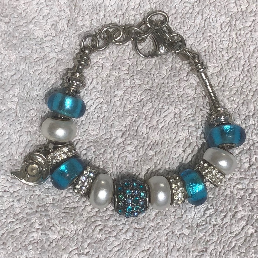 Ocean beaded charm bracelet